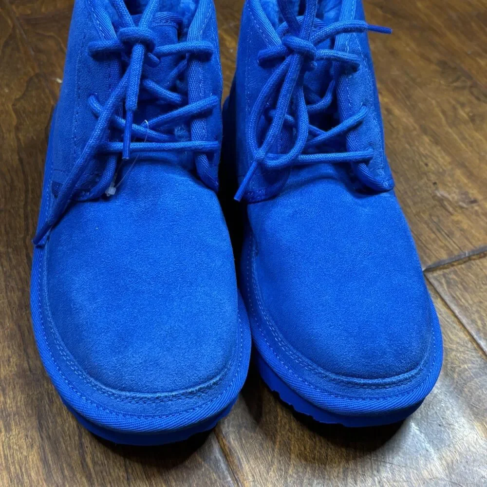 UGG Neumel Chukka Boots Youth Size 3 Blue Suede Wool Lined Treadlite‎ 1017320K